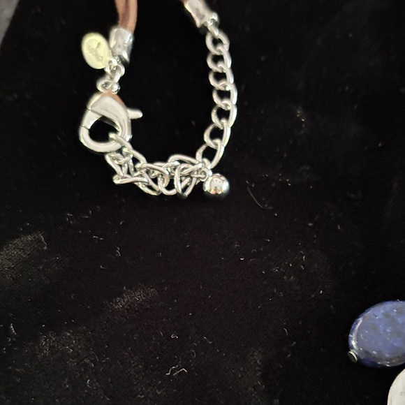 Chico's Brown Leather Necklace with Silver and Gold Charms - Picture 3 of 3